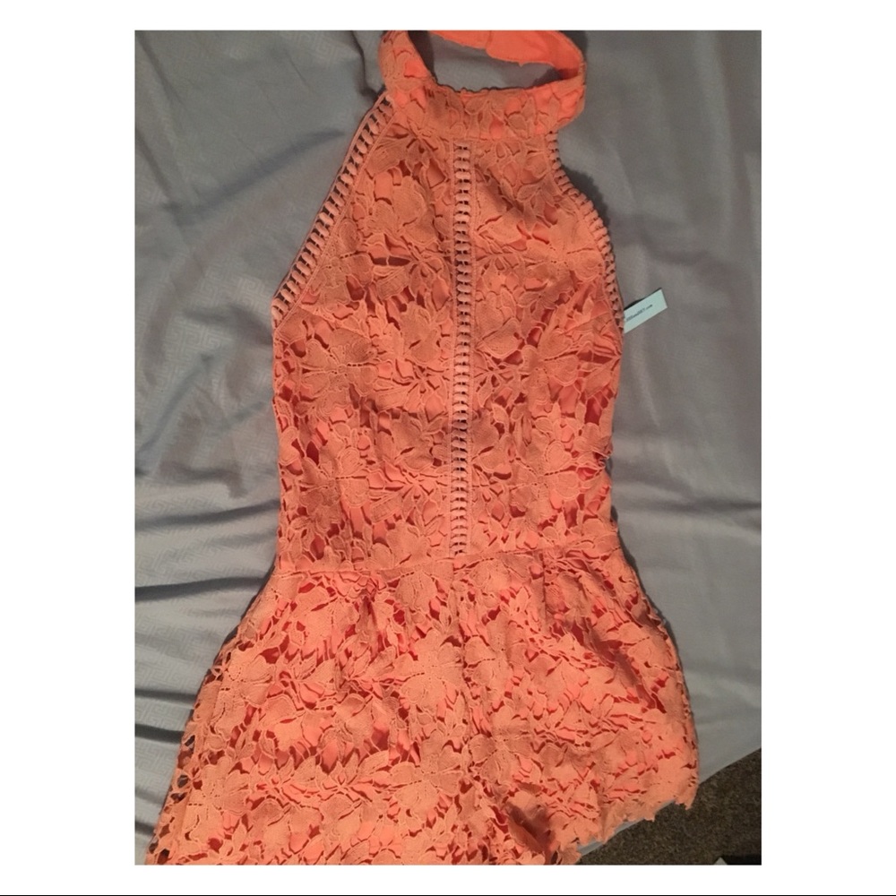 NWT Orange Lace Romper